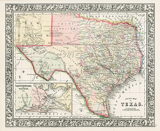 Mitchell's Atlas Antique Maps From 1865