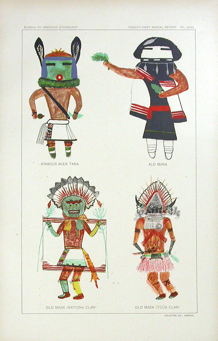 Hopi Kachinas Drawn By Native Artists
