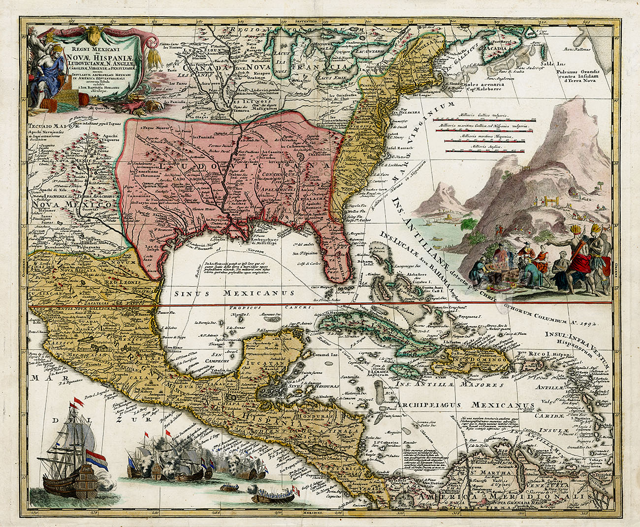 Map of Southern & Central America by Johann Baptist Homann c1790