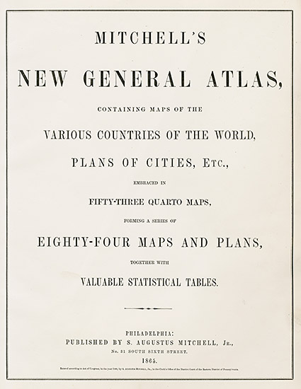 Mitchell's Atlas Antique Maps from 1865