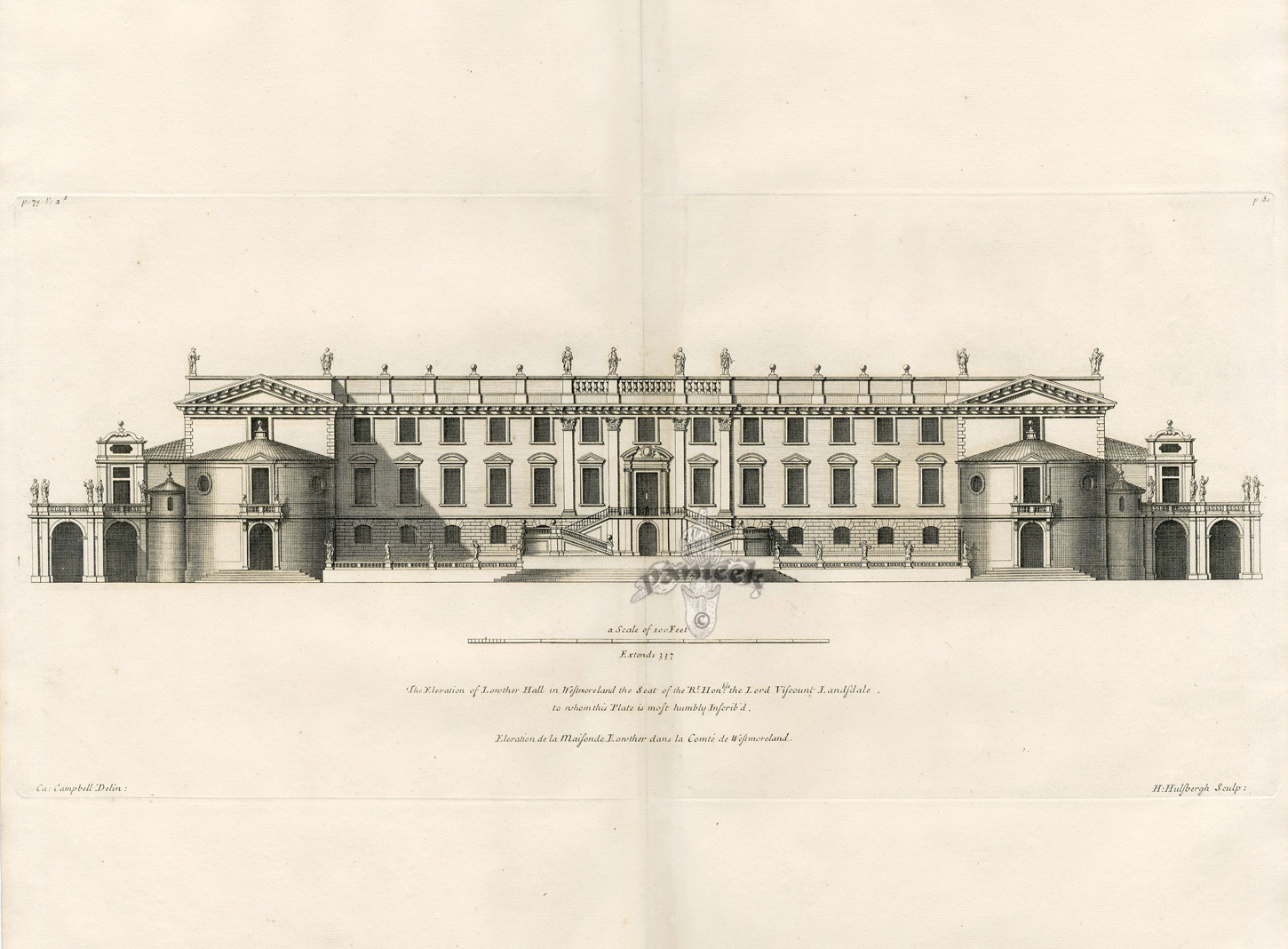 Vitruvius Britannicus Architectural Prints from 1715 by Colen Campbell Esq